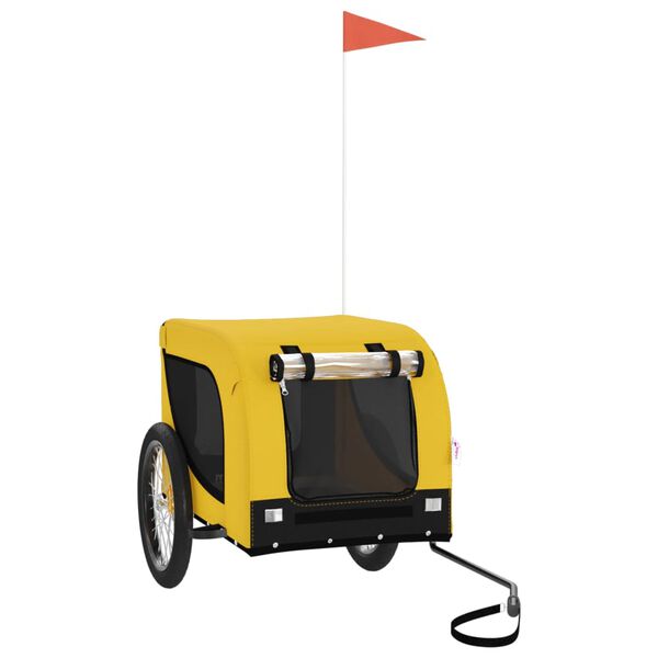 vidaXL Cyklovozík pre zvieratá, žtlo čierny, oxfordská látka, železo