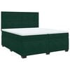 vidaXL Posteľn&yacute; r&aacute;m boxsping s matracom tmavozelen&yacute; 200x200 cm zamat