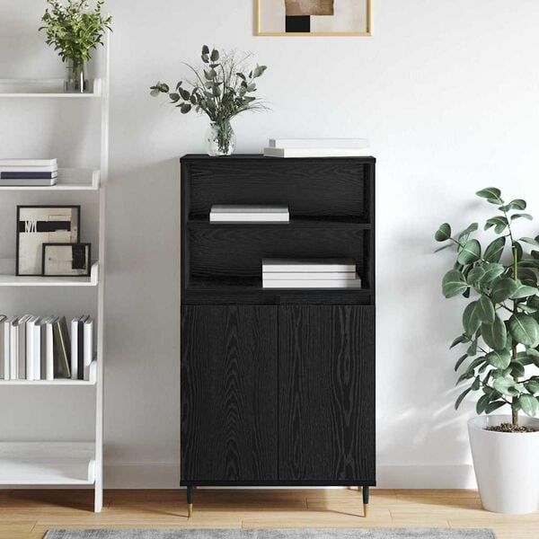 vidaXL Highboard Čierna 60 x 36 x 110 cm Kompozitn&eacute; drevo