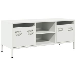 vidaXL TV skrinka biela 101,5x39x43,5 cm oceľ valcovan&aacute; za studena