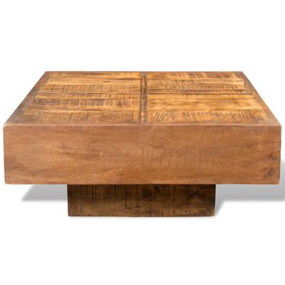 vidaXL Konferenčný stolík, hnedý, štvorcový, mangový masív