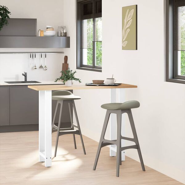 vidaXL Nohy barového stola, biele, 2 ks, 50 x (100-101) cm, oceľové