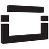 vidaXL Zostava TV skriniek N&aacute;stenn&yacute; 8 pcs Čierny dub Kompozitn&eacute; drevo