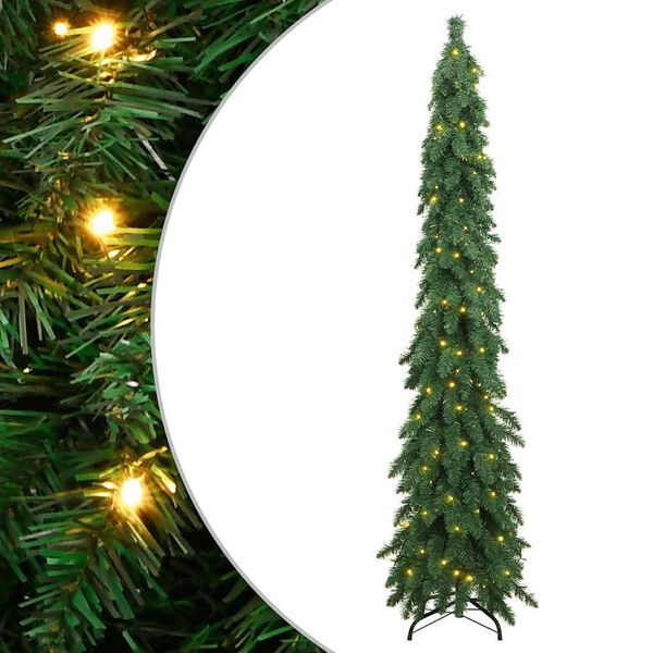 vidaXL Osvetlený umelý vianočný stromček so 100 LED 180 cm