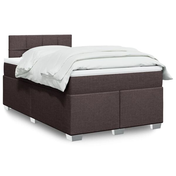 vidaXL Boxspring posteľ s matracom tmavohned&aacute; 120x190 cm l&aacute;tka
