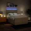 vidaXL Boxspring posteľ s matracom kr&eacute;mov&yacute; 140x190 cm l&aacute;tka