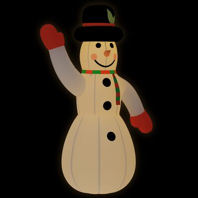 vidaXL Nafukovací vianočný snehuliak s LED 1000 cm