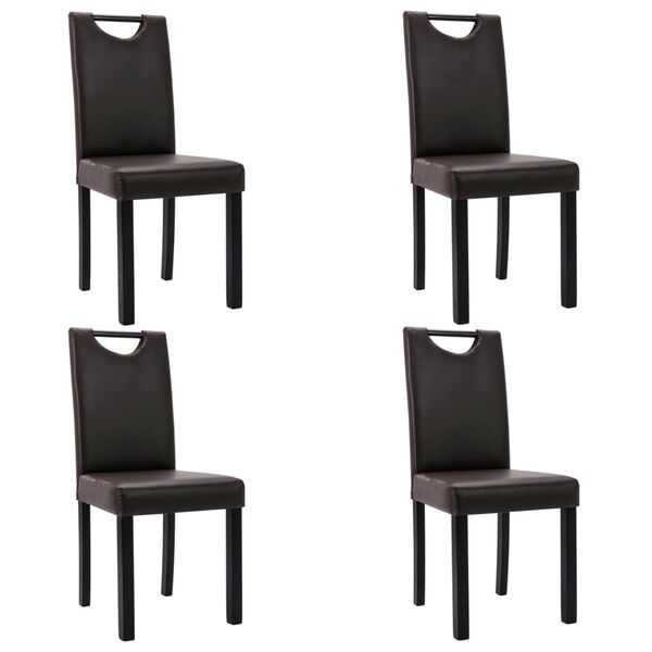 vidaXL Jed&aacute;lensk&eacute; stoličky 4 ks hned&eacute; umel&aacute; koža