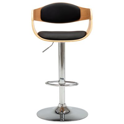 vidaXL Barová stolička, čierna, ohýbané drevo a umelá koža