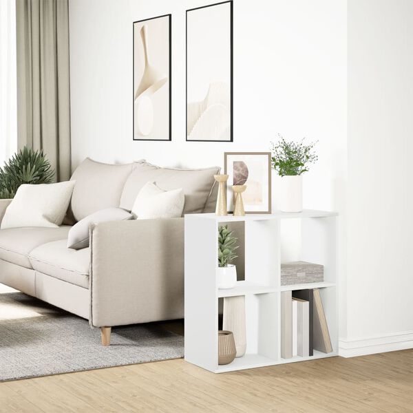 vidaXL Deliaca stena Knižnica biela 69,5x29x69,5 cm, umel&eacute; drevo