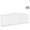 vidaXL Obl&uacute;kov&eacute; gabionov&eacute; ko&scaron;e 5 ks 400x50x120/140 cm pozink. železo