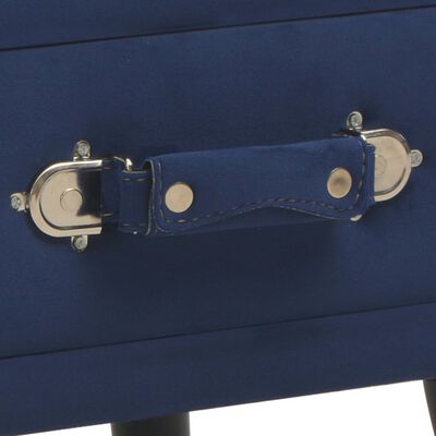 vidaXL Nočný stolík modrý 40x35x40 cm zamatový