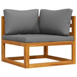 vidaXL Sekčn&aacute; rohov&aacute; pohovka a tmavosiv&eacute; vank&uacute;&scaron;e ak&aacute;ciov&yacute; mas&iacute;v