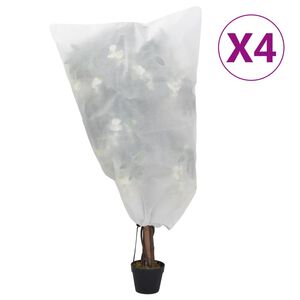 vidaXL Fl&iacute;sov&eacute; kryty na rastliny so &scaron;n&uacute;rkou 4 ks 70 g/m&sup2; 0,8x0,8 m