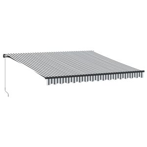 vidaXL Ručne zaťahovacia mark&iacute;za antracit a biela 400x350 cm
