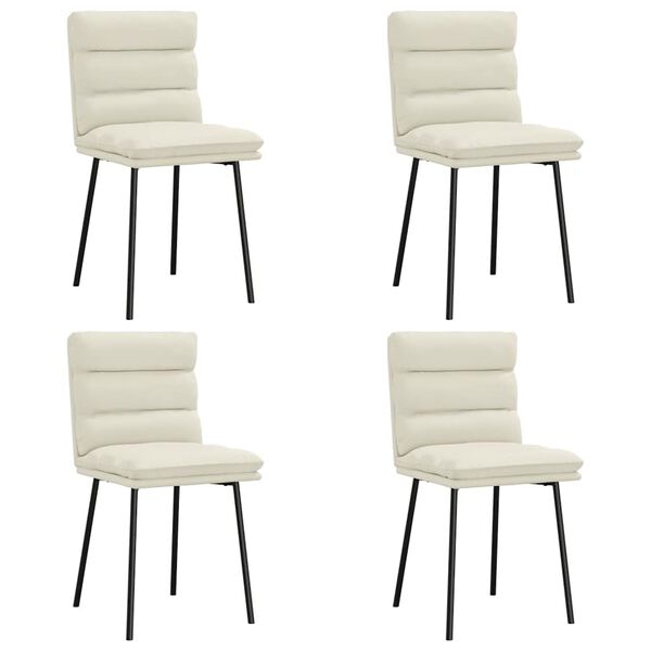 vidaXL jedálenské stoličky 4 ks krémové zamatové