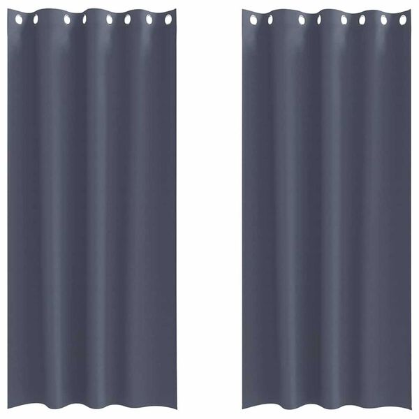 vidaXL Z&aacute;clony na zatemnenie s kr&uacute;žkami 2 pcs Antracit 260 x 140 cm