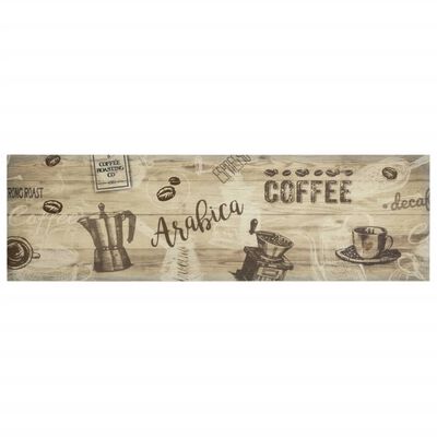 vidaXL Kuchynský koberec umývateľný Coffee hnedý 45x150 cm zamat