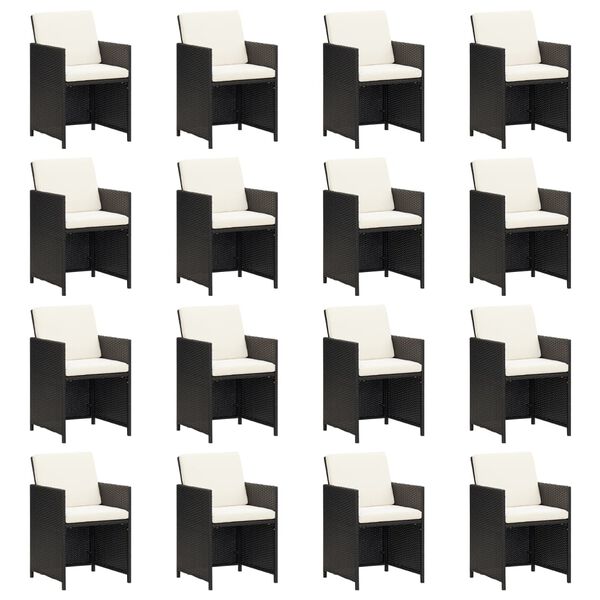 vidaXL 17-dielna z&aacute;hr. jed&aacute;lensk&aacute; s&uacute;prava s vank&uacute;&scaron;mi čierna polyratan