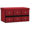 vidaXL Skladacia &uacute;ložn&aacute; lavica v&iacute;novo červen&aacute; 76x38x38 cm umel&yacute; ľan