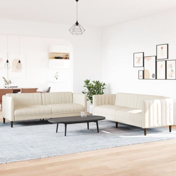 vidaXL 2-dielna sedacia s&uacute;prava kr&eacute;mov&aacute; l&aacute;tka