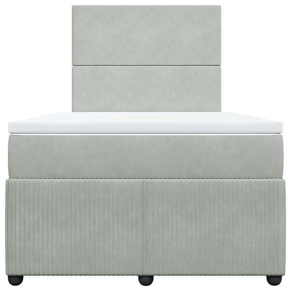 vidaXL Posteľn&yacute; r&aacute;m boxsping s matracom bledosiv&yacute; 120x200 cm zamat