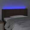 vidaXL Čelo postele s LED tmavohend&eacute; 83x16x78/88 cm l&aacute;tka