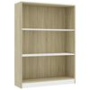vidaXL Knižnica biela a farba dubu sonoma 80x24x108 cm drevotrieska