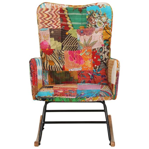vidaXL Hojdacie kreslo viacfarebn&eacute; vintage pl&aacute;tno