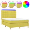 vidaXL Posteľ boxsping s matracom a LED zelen&aacute; 140x190 cm l&aacute;tka