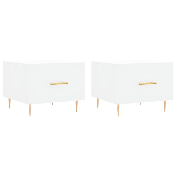 vidaXL Konferenčné stolíky 2 ks biele 50x50x40 cm kompozitné drevo