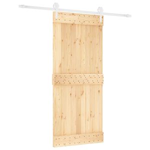 vidaXL Posuvn&eacute; dvere 90 x 210 cm Mas&iacute;vne borovicov&eacute; drevo (neupraven&eacute;)