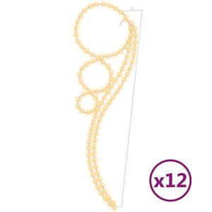vidaXL Sveteln&aacute; reťaz v tvare gule 12 ks tepl&aacute; biela 111,5x35x4,5 cm
