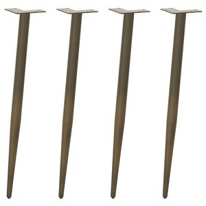 vidaXL Nohy konzolov&eacute;ho stol&iacute;ka, kužeľovit&yacute; tvar, 4 ks, pr&iacute;rodn&aacute; oceľ, 72-73 cm, oceľ