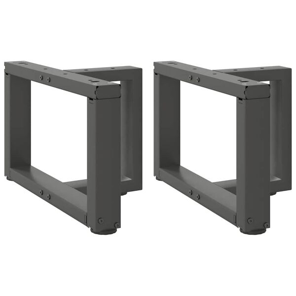 vidaXL Nohy konferenčn&eacute;ho stol&iacute;ka v tvare T, 2 ks, antracitov&eacute;, 40x25x(30-31) cm, oceľ