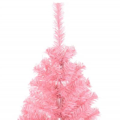 vidaXL Umelý vianočný stromček so stojanom, ružový 150 cm, PVC