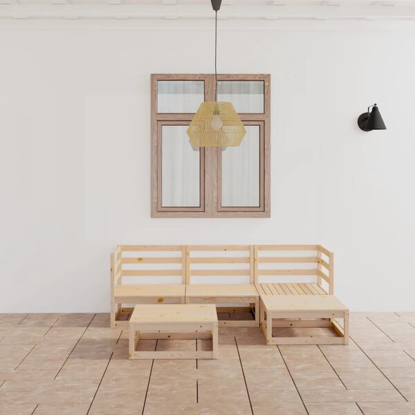 vidaXL 5-dielna záhradná sedacia súprava, borovicový masív