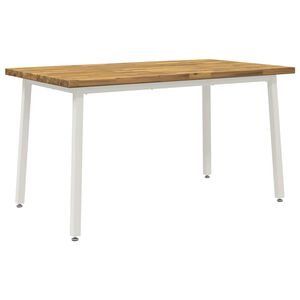 vidaXL 140 x 70 x 75 cm Pevn&eacute; ak&aacute;ciov&eacute; drevo Biela Obdĺžnikov&yacute;
