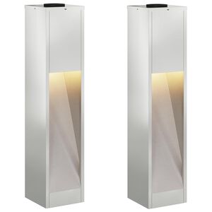 vidaXL Sol&aacute;rna LED chodn&iacute;kov&aacute; lampa 2 ks Tepl&aacute; biela 18 x 18 x 80 cm