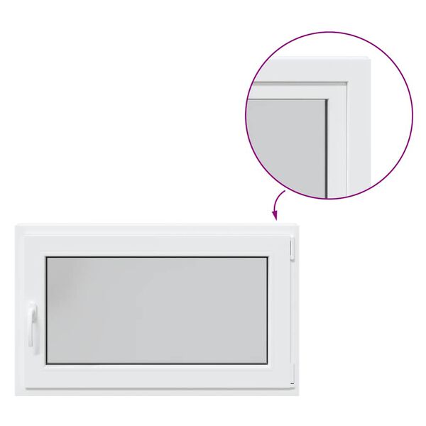 vidaXL Okno do suter&eacute;nu "RISOR" 100x70 cm otv&aacute;ravo-sklopn&eacute; DIN prav&eacute; biele