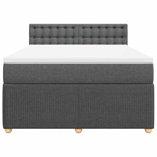 vidaXL Boxspring posteľ s matracom tmavosiv&aacute; 140x200 cm l&aacute;tka
