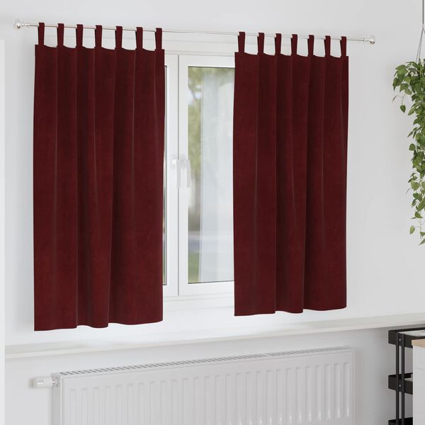 vidaXL Zatemňovacie z&aacute;vesy 2 pcs V&iacute;no červen&eacute; 140 x 175 cm Zamat