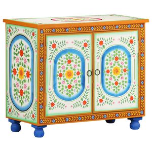vidaXL Ručne maľovan&aacute; komoda 70x35x60 cm mas&iacute;vne mangovn&iacute;kov&eacute; drevo