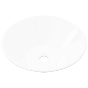 vidaXL K&uacute;peľňov&eacute; porcel&aacute;nov&eacute; keramick&eacute; um&yacute;vadlo, tvar misy, biele