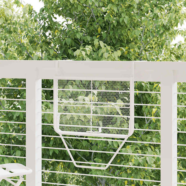 vidaXL Balk&oacute;nov&yacute; st&ocirc;l biely 60x40 cm oceľ