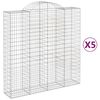 vidaXL Obl&uacute;kov&yacute; gabionov&yacute; k&ocirc;&scaron; 5 ks 200x50x200/220cm pozinkovan&eacute; železo