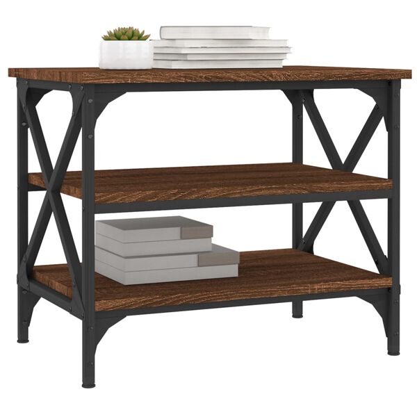 vidaXL Pr&iacute;ručn&yacute; stol&iacute;k hned&yacute; dub 55x38x45 cm spracovan&eacute; drevo