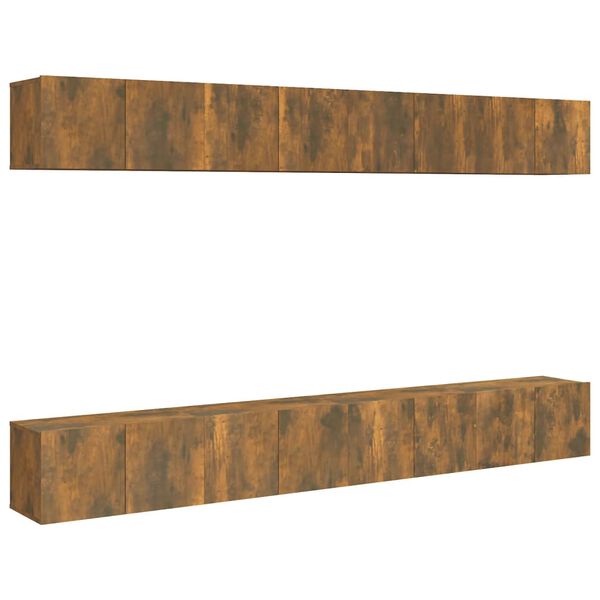 vidaXL TV stolíky 8 ks dymový dub 60x30x30 cm spracované drevo