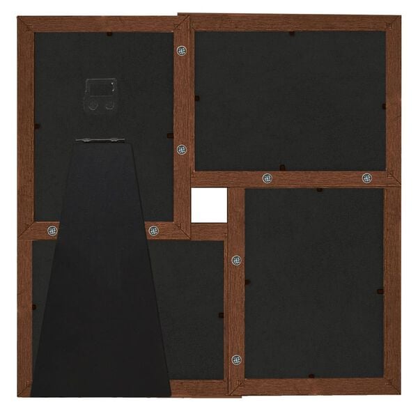 vidaXL Kolážový fotorámik na 4 fotky (10x15 cm) tmavohnedý MDF