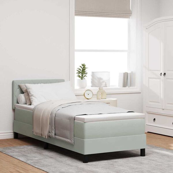 vidaXL LED box s pružinami s matracmi Svetlosiv&aacute; 80 x 200 cm Zamat